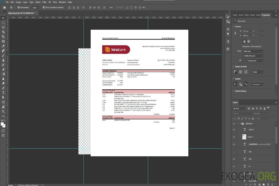 Modèle Excel et PDF de relevé bancaire de Papouasie-Nouvelle-Guinée Kina Securities Limites template Modèle Excel et PDF de relevé bancaire de Papouasie-Nouvelle-Guinée Kina Securities Limites template